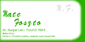 mate foszto business card